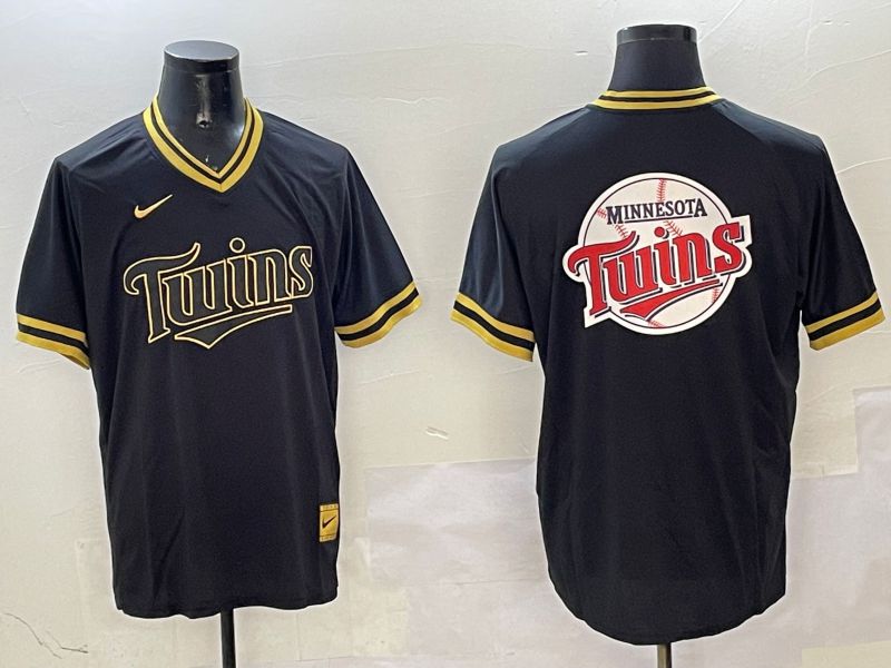 Men Minnesota Twins Blank Black Gold Game 2025 Nike MLB Jersey style 3->oakland athletics->MLB Jersey